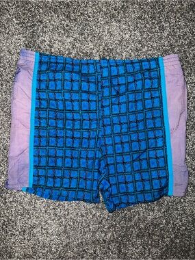 Men's Blue Patterned Swim/Active Shorts